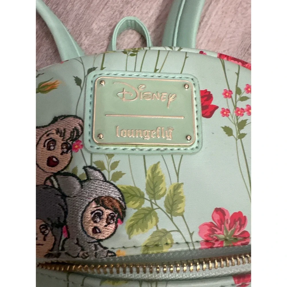 Loungefly Disney Peter‎ Pan Tinker Bell and the Lost Boys Mint Green Floral